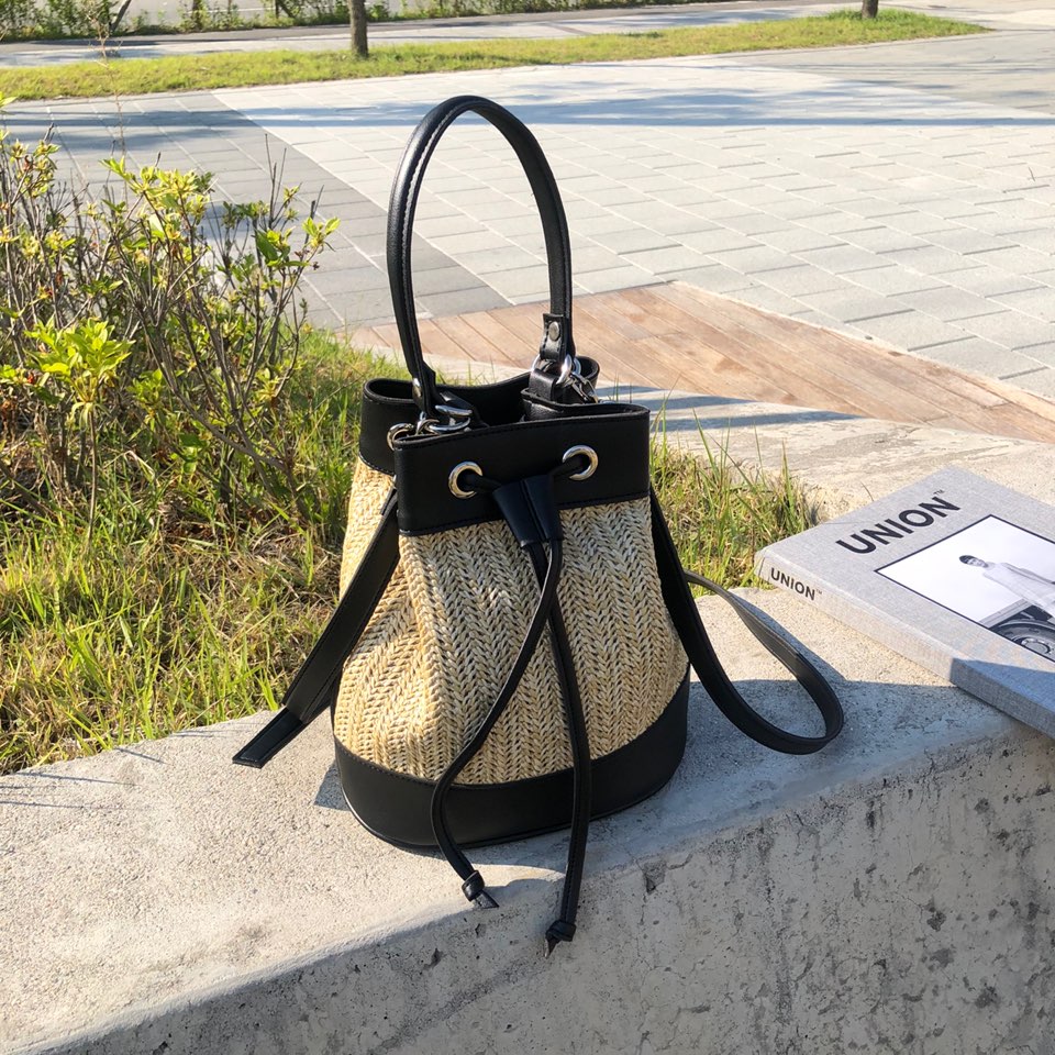 Rattan Mini Bucket Bag / Cross Bucket Bag (3 colors)