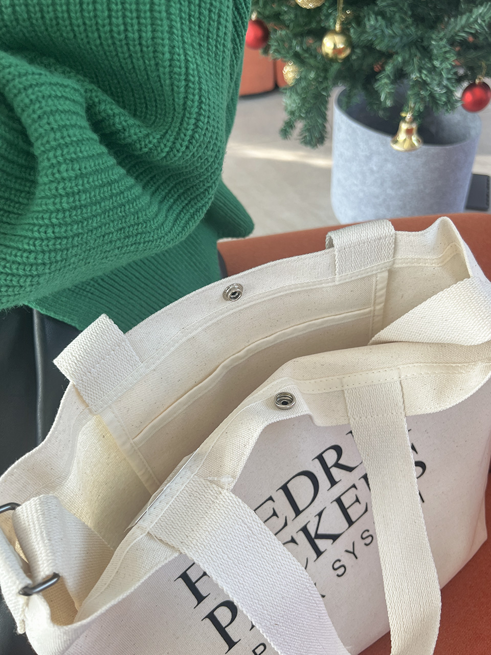 Lettering Big Cross Canvas Bag