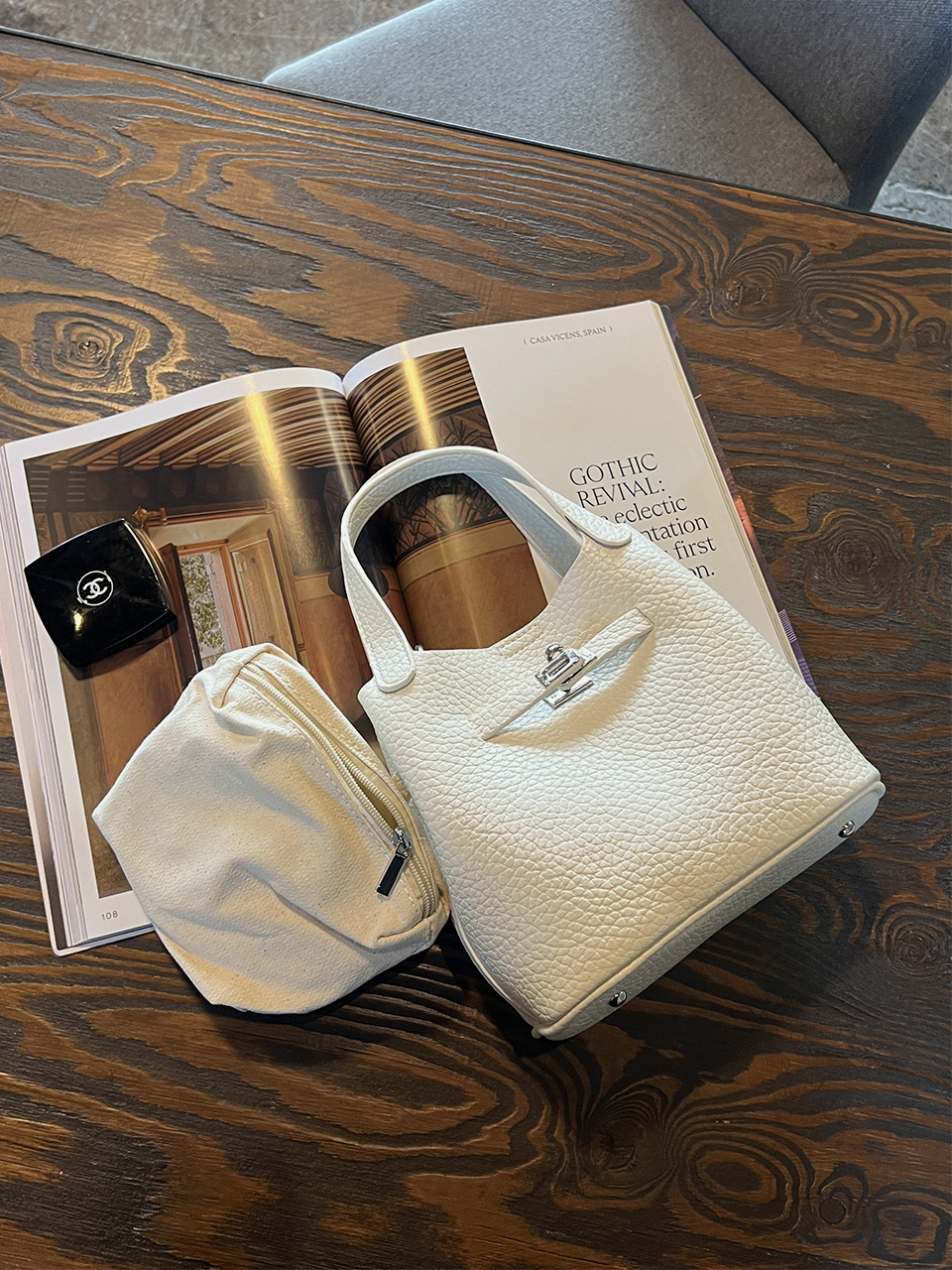 Leather buckle 2-way tote bag (6 colors)