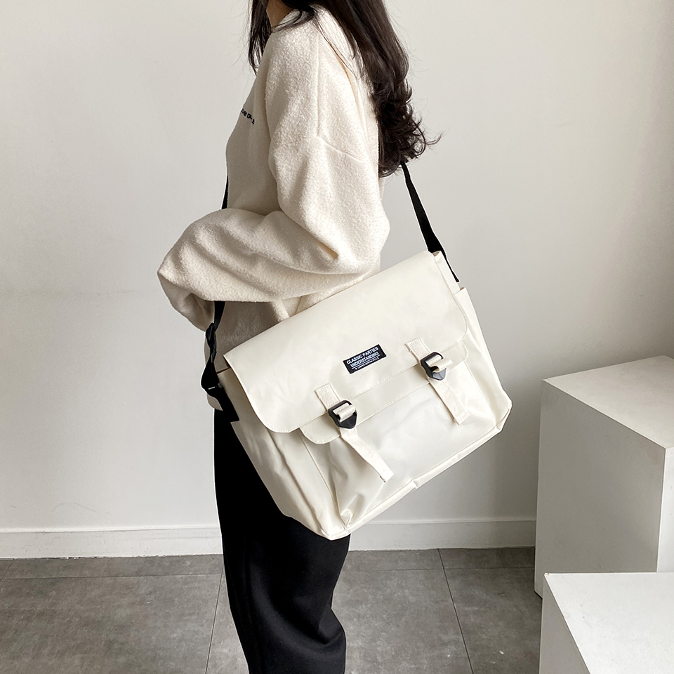 Canvas Classic Zipper Big Cross Messenger Eco Bag (2 colors)