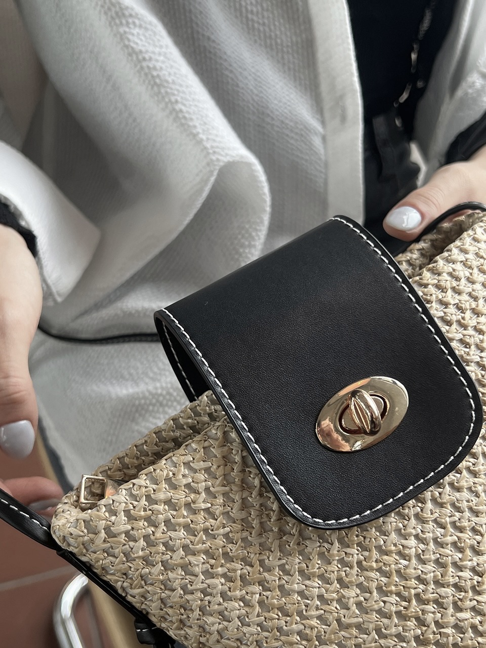 Medium Buckle Flap Mini Crossbody Bag (2 colors)