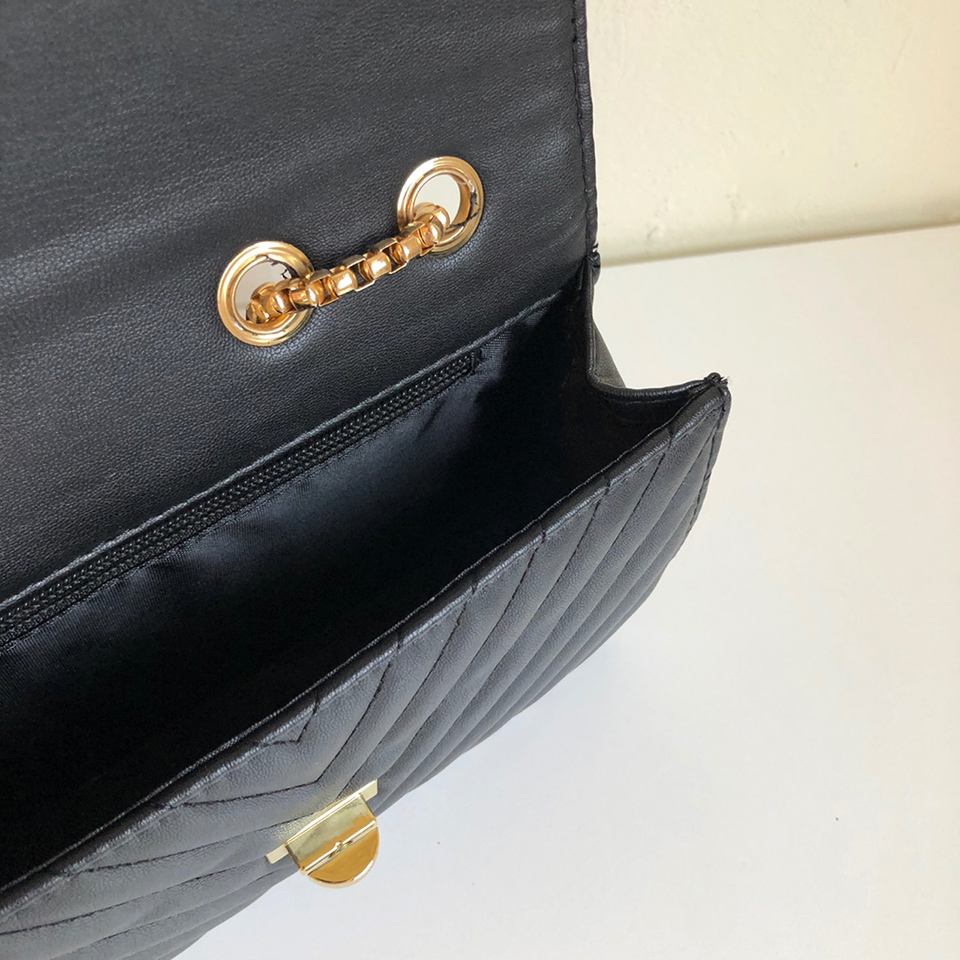 V-Quilted Mini Square Chain Bag