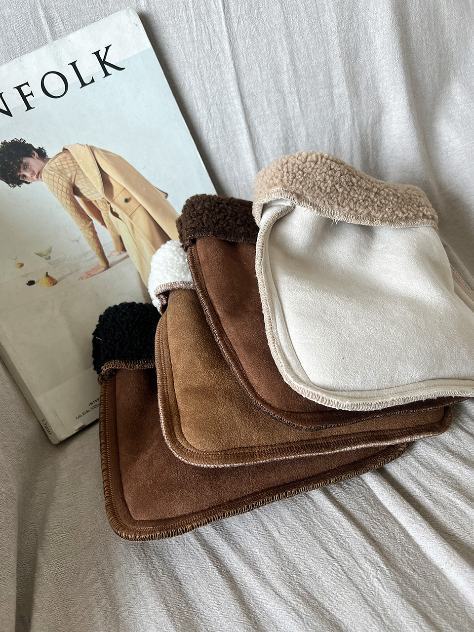 Fluffy fur suede mini bag