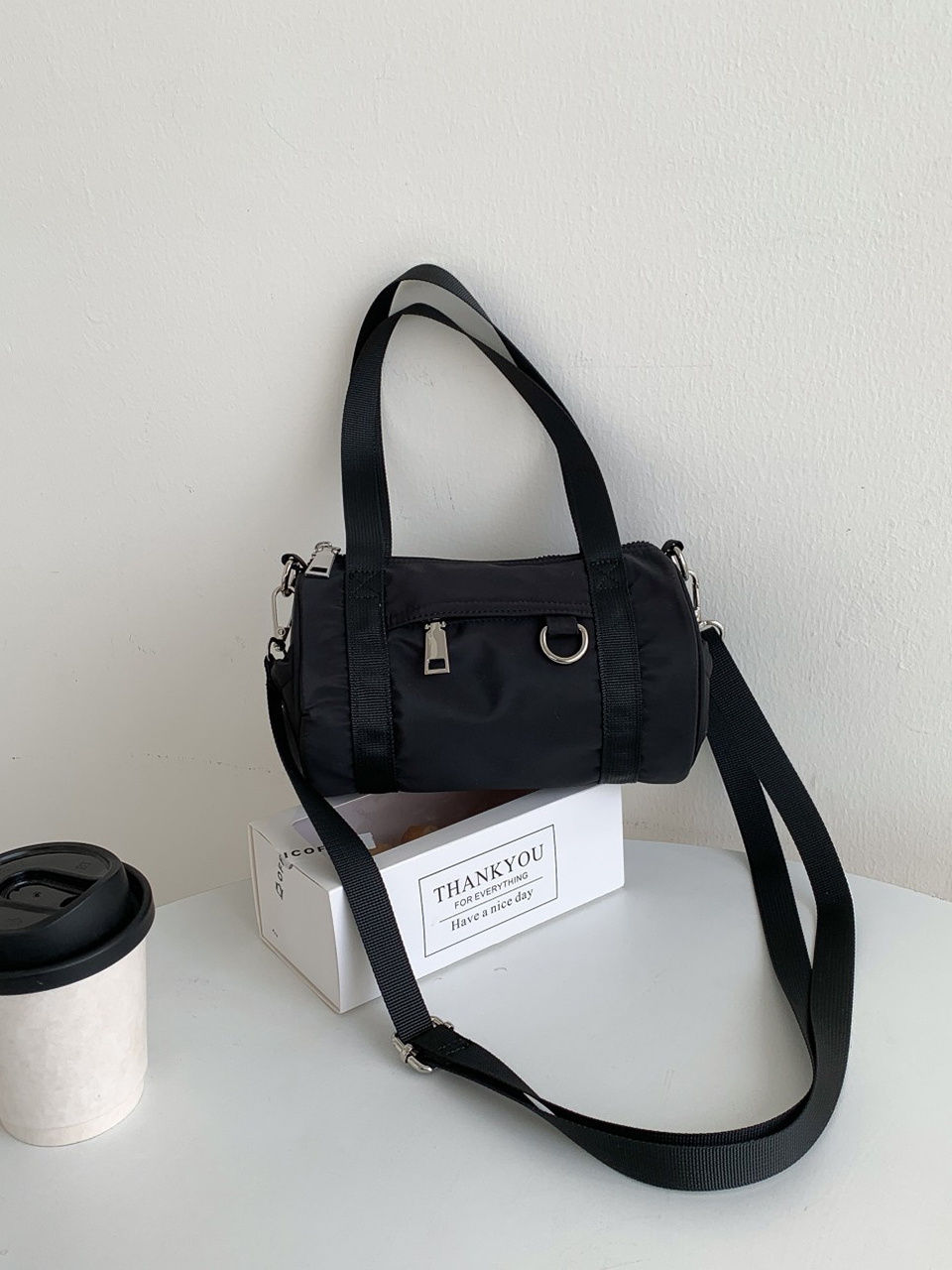 Nylon mini tote bag