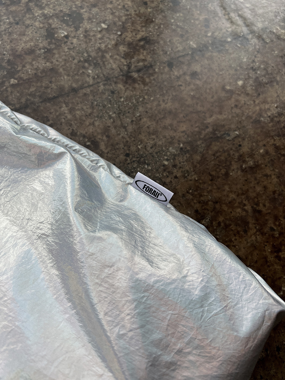 Nylon Silver Plain Shoulder Eco Bag / Shoulder Bag
