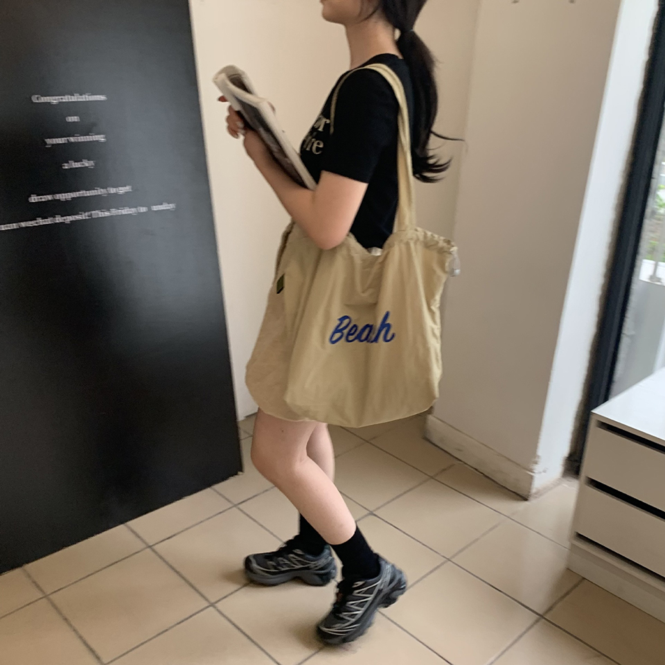 [Nylon] Lettering String Eco Bag (5 colors)