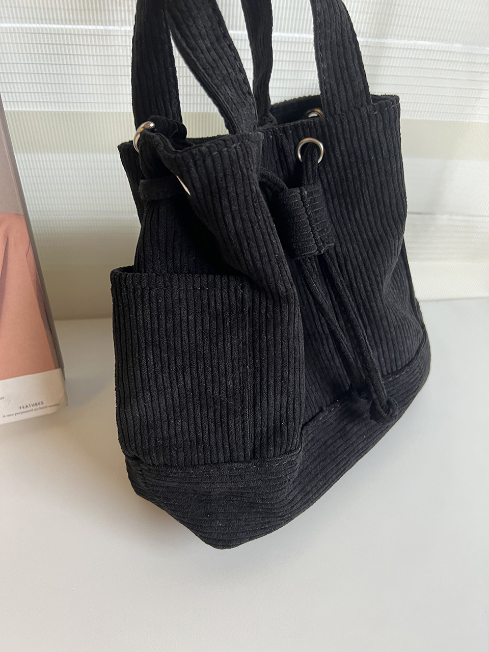Corduroy Mini Bucket Bag, Bucket Cloth Eco Bag (6 colors)