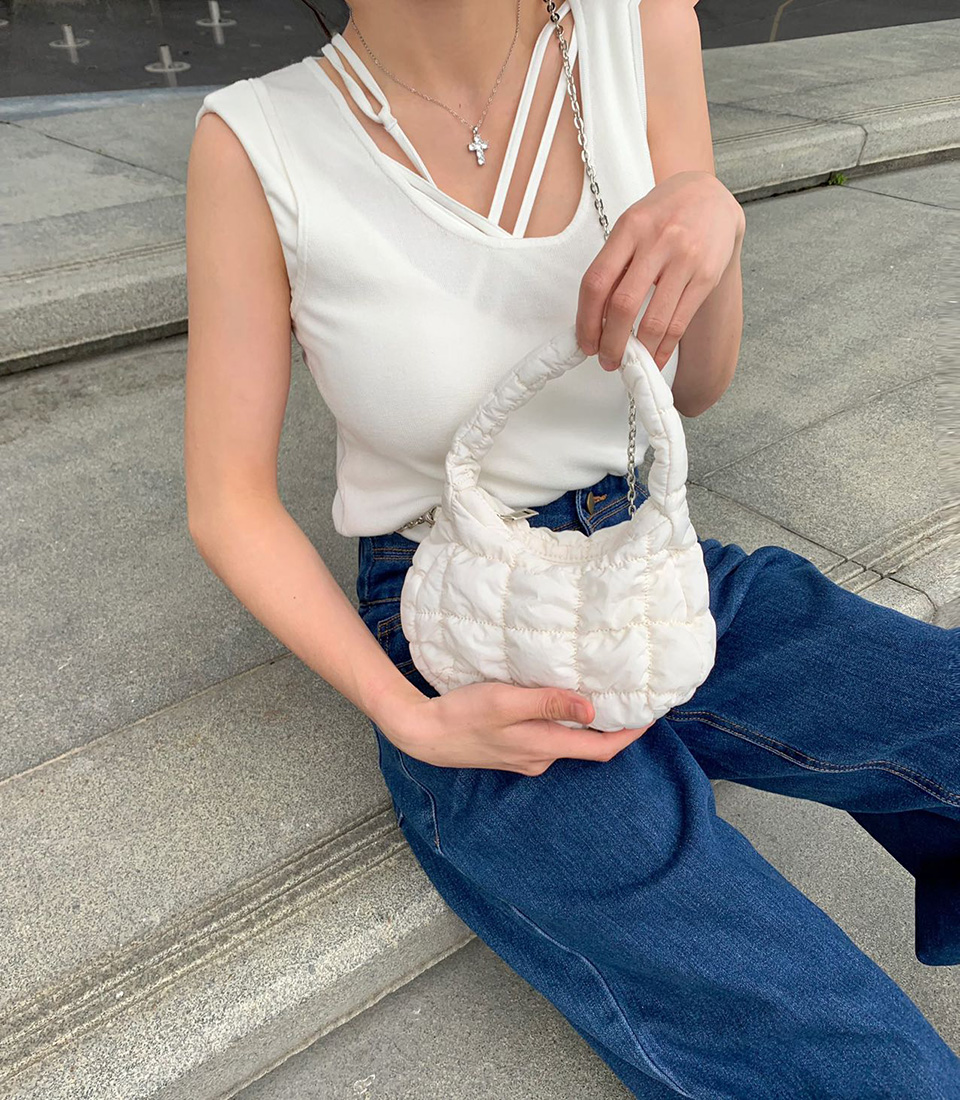 Twoyou Quilted Chain Mini Tote Bag
