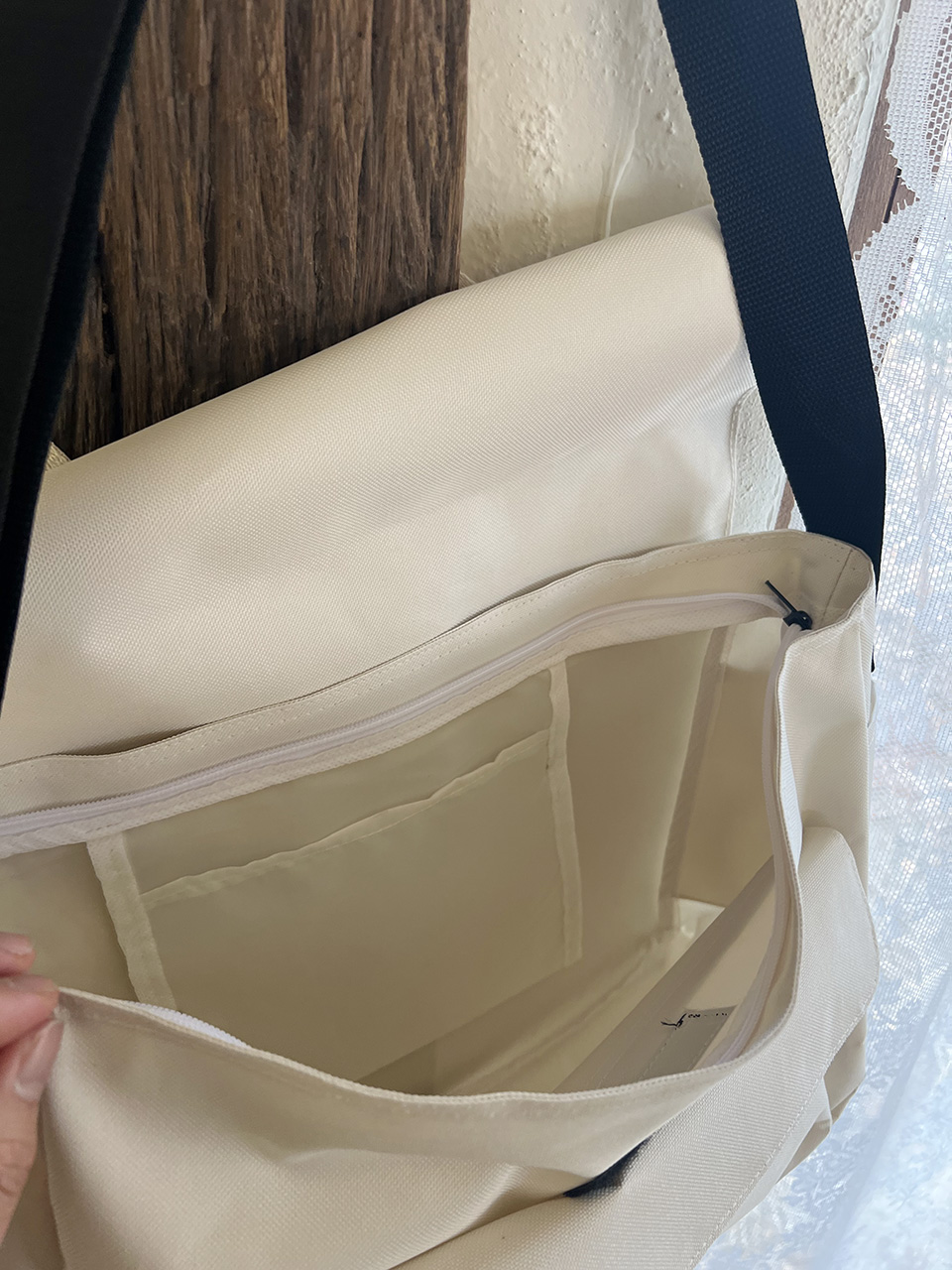 Canvas Classic Zipper Big Cross Messenger Eco Bag (2 colors)