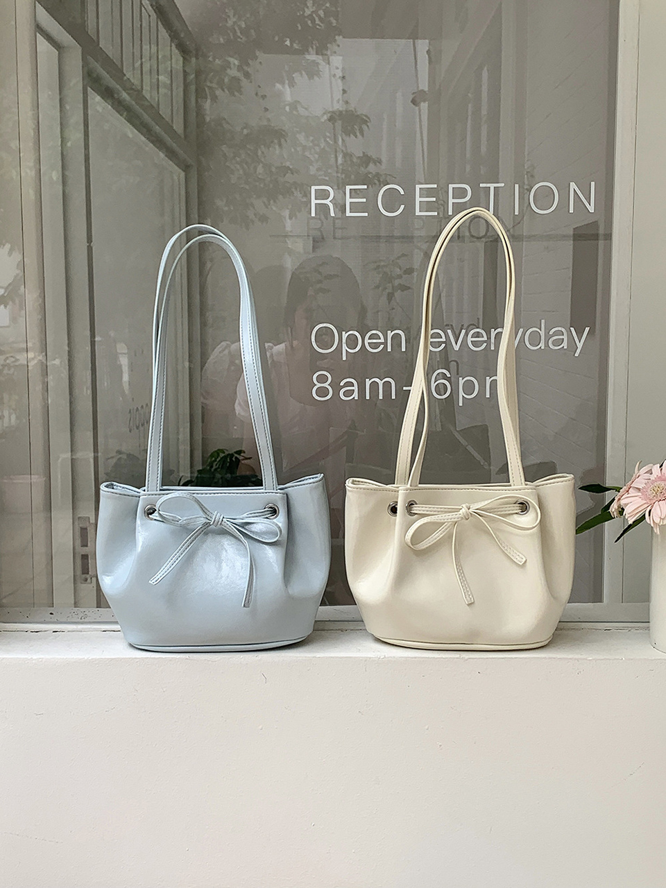 Ribbon Ballet Core Wrinkle Leather Tote Bag (6 colors)