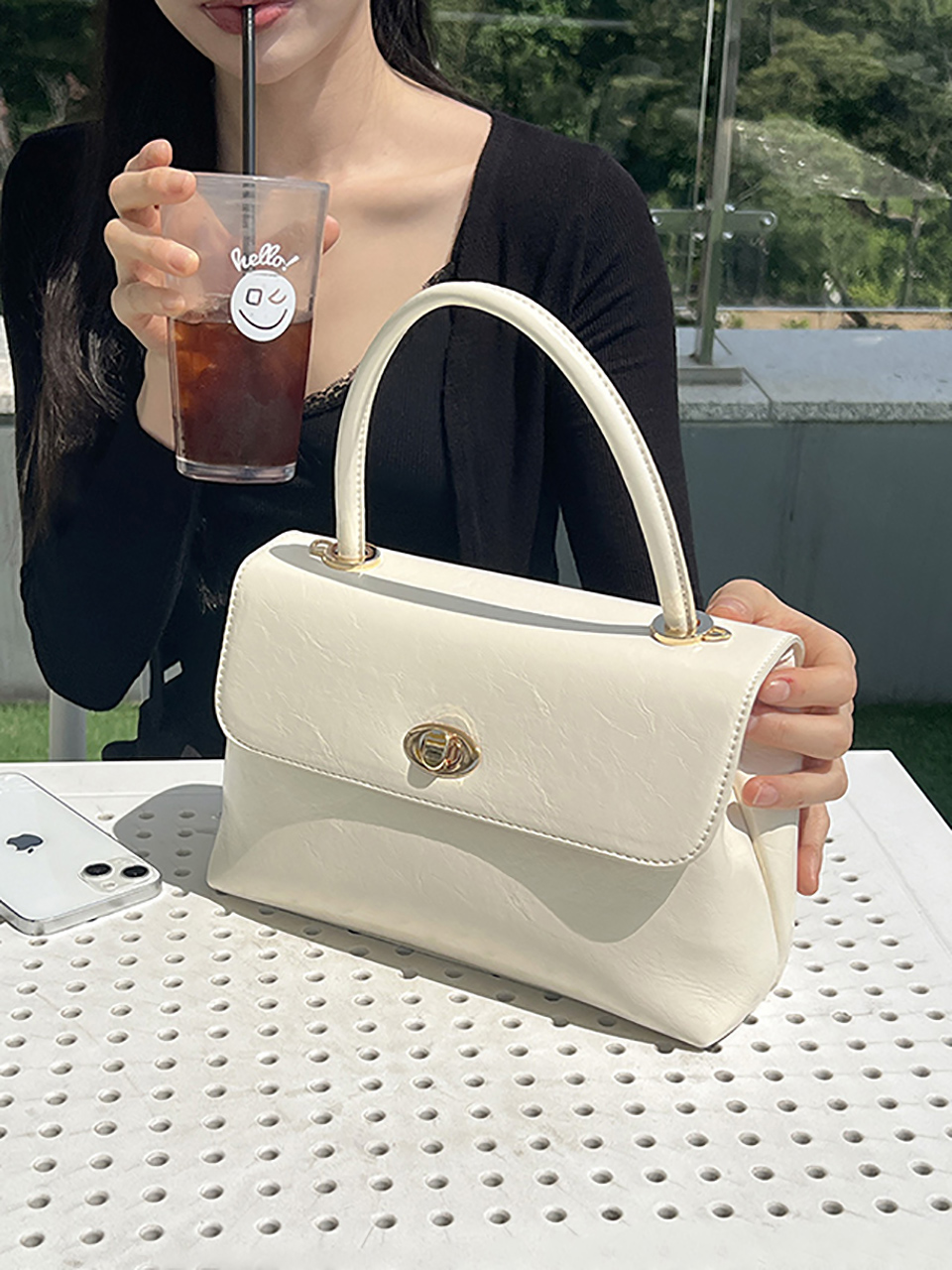 Square buckle tote bag (6 colors)