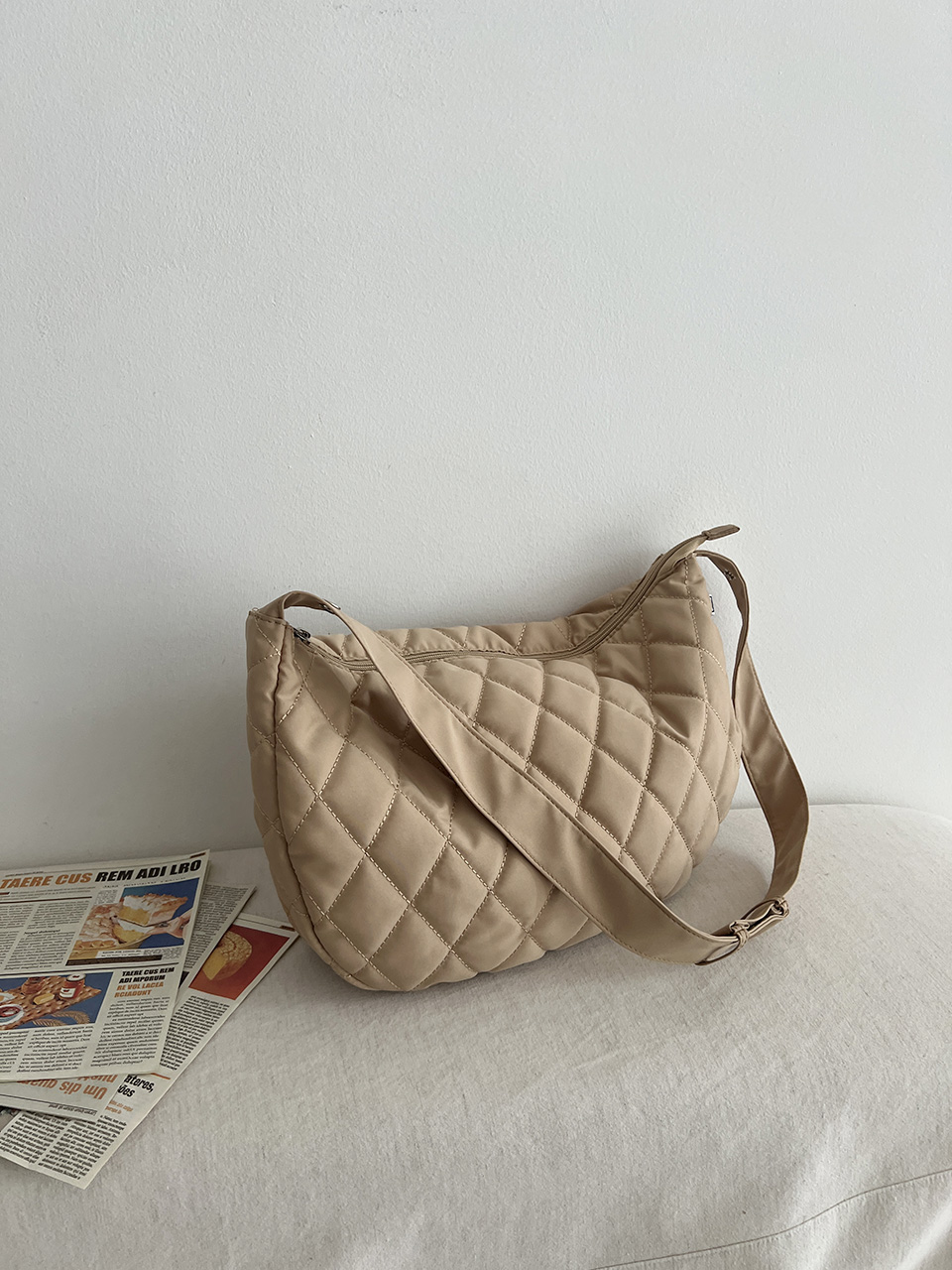 Quilted Down Shoulder Bag (4 colors)