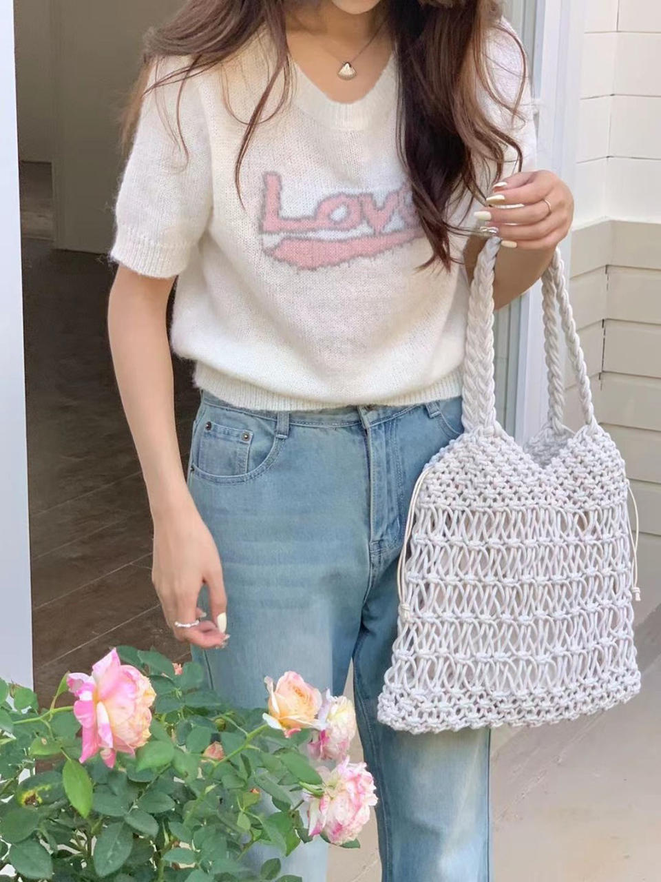 Knitted mesh shoulder bag (5 colors)