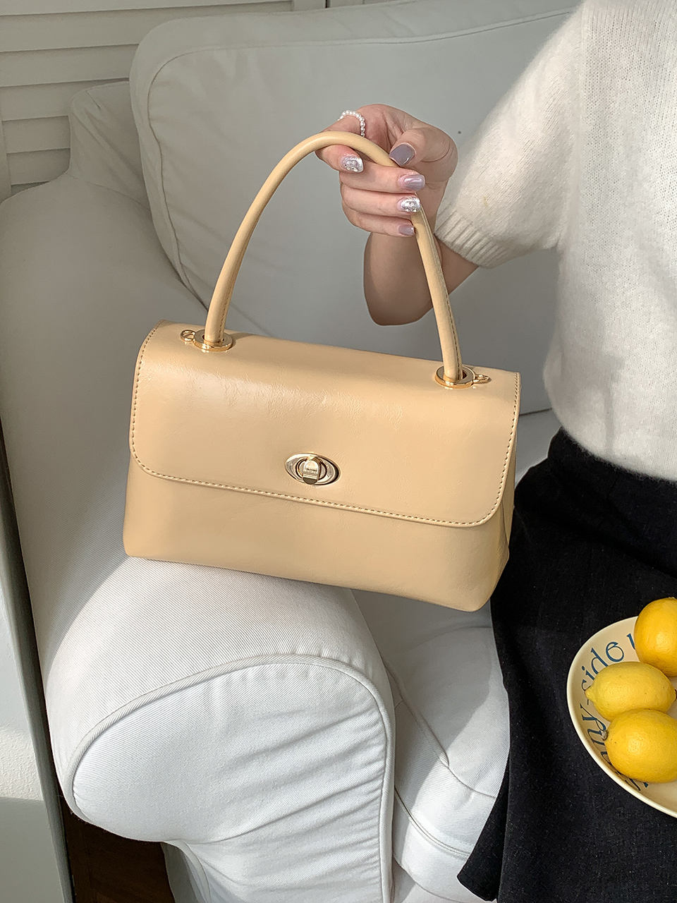 Square buckle tote bag (6 colors)