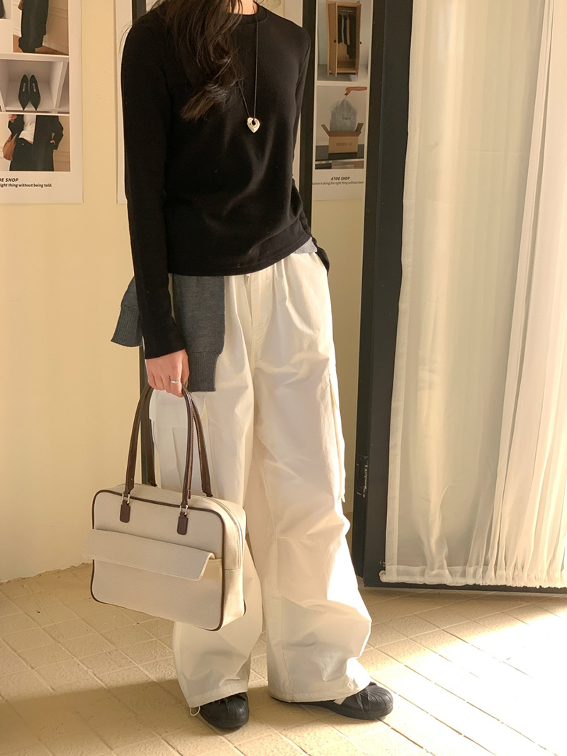 Jacquard leather tote bag/shoulder bag