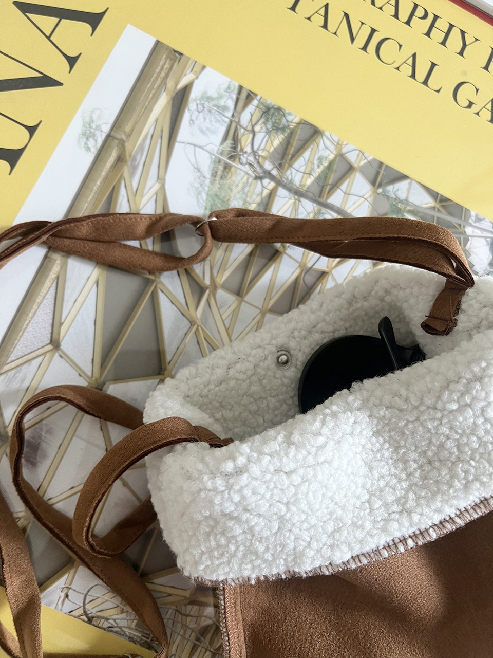 Fluffy fur suede mini bag