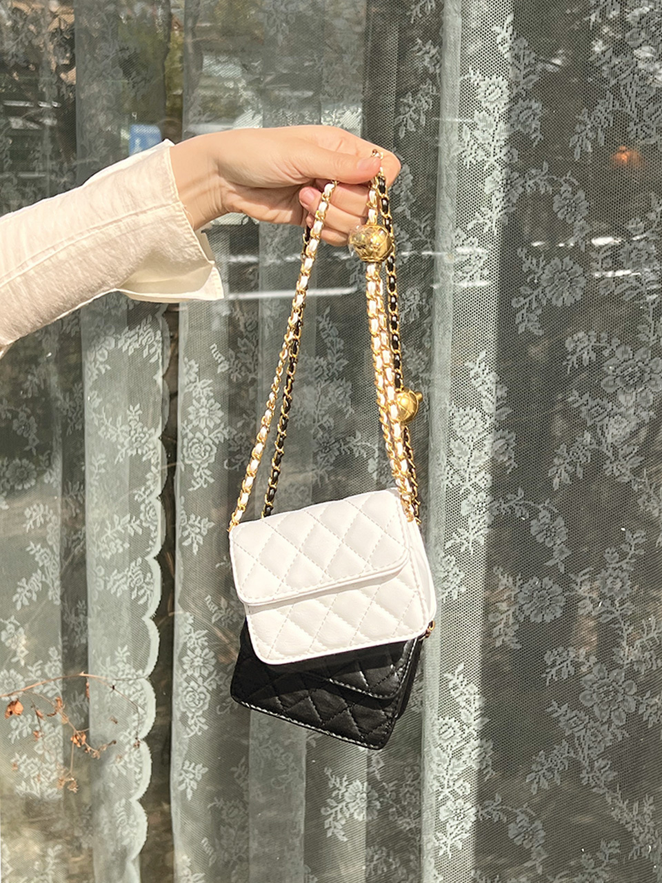 Lotia Quilted Mini Chain Crossbody Bag (2 colors)