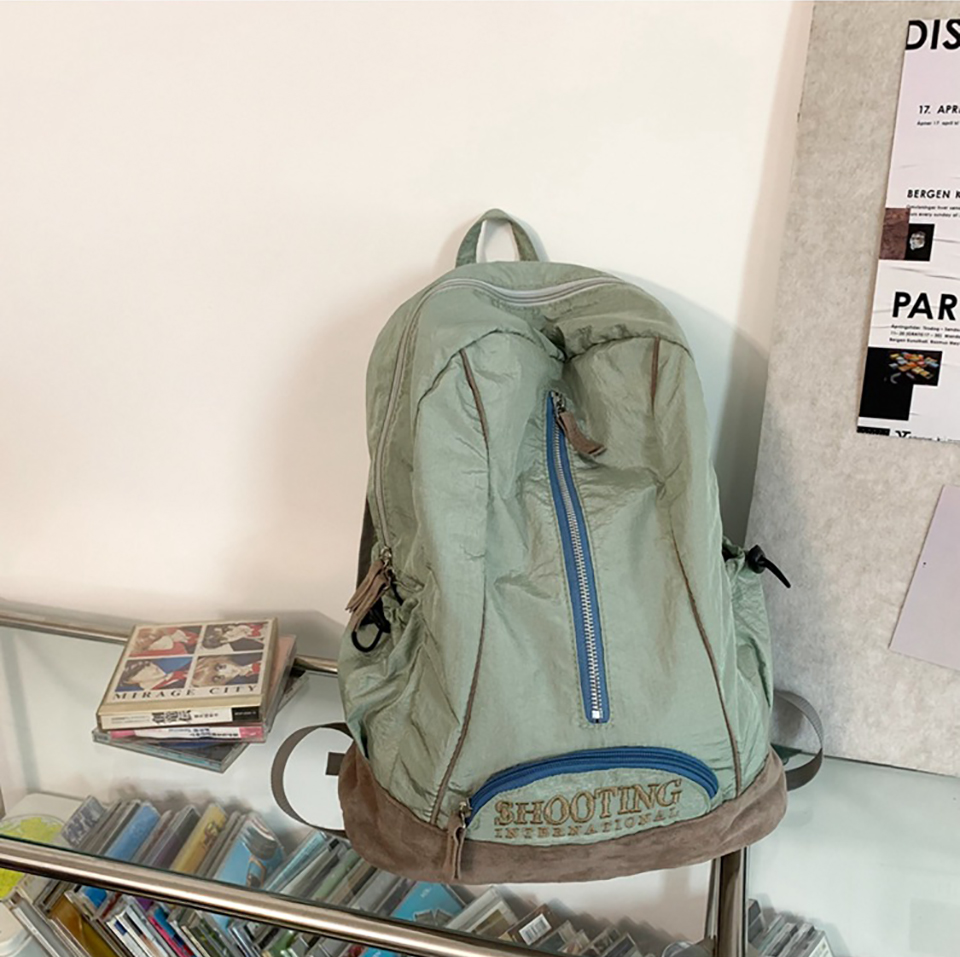 Shooting Embroidered String Pocket Nylon Backpack