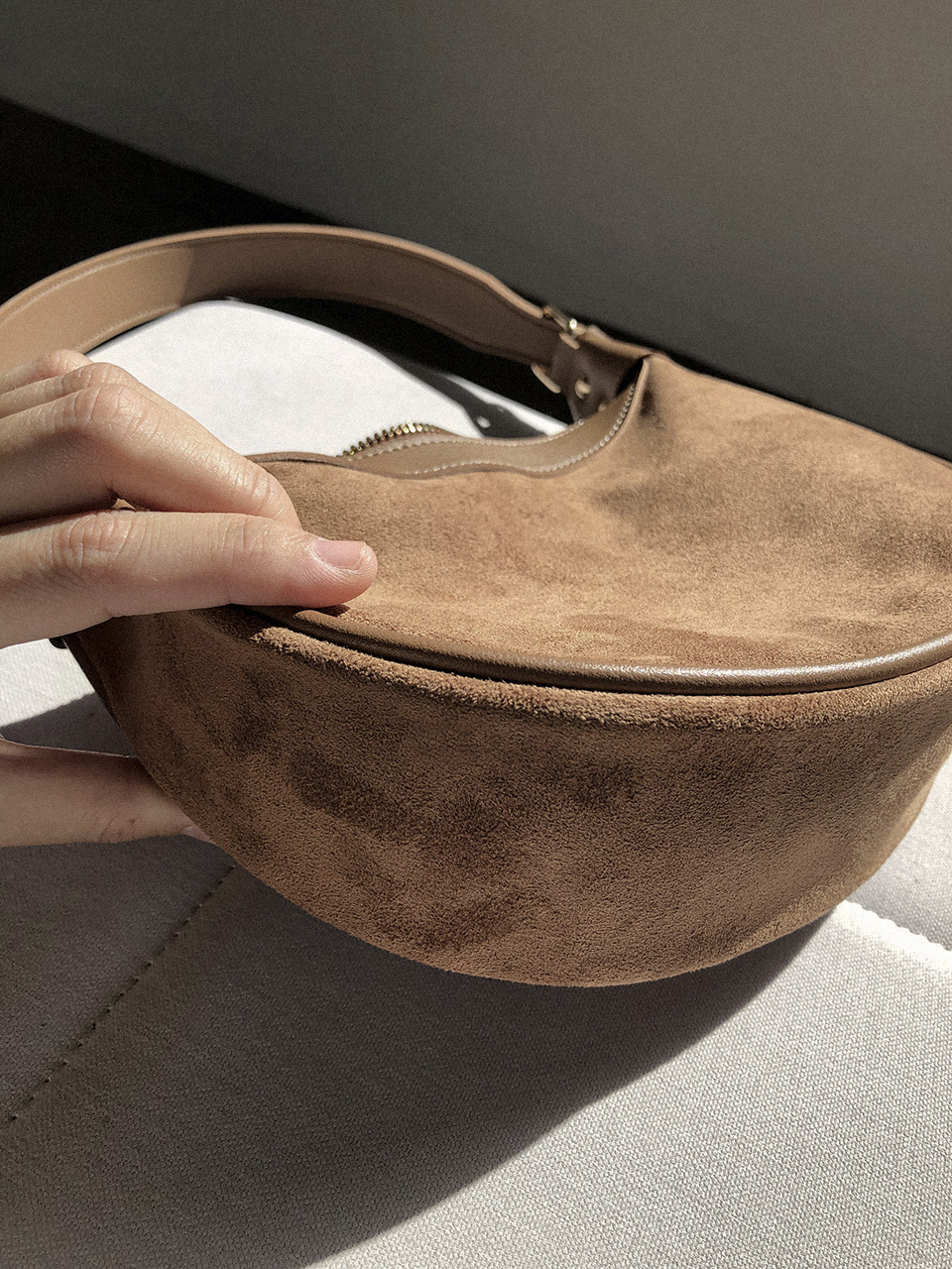 Suede mini shoulder bag