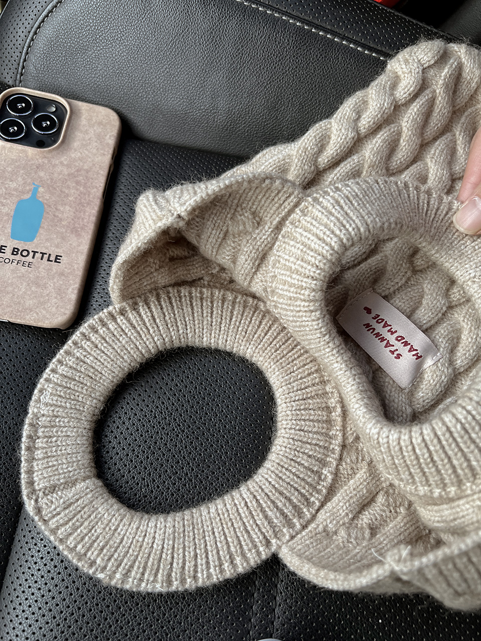 Knit twist crochet mini tote bag