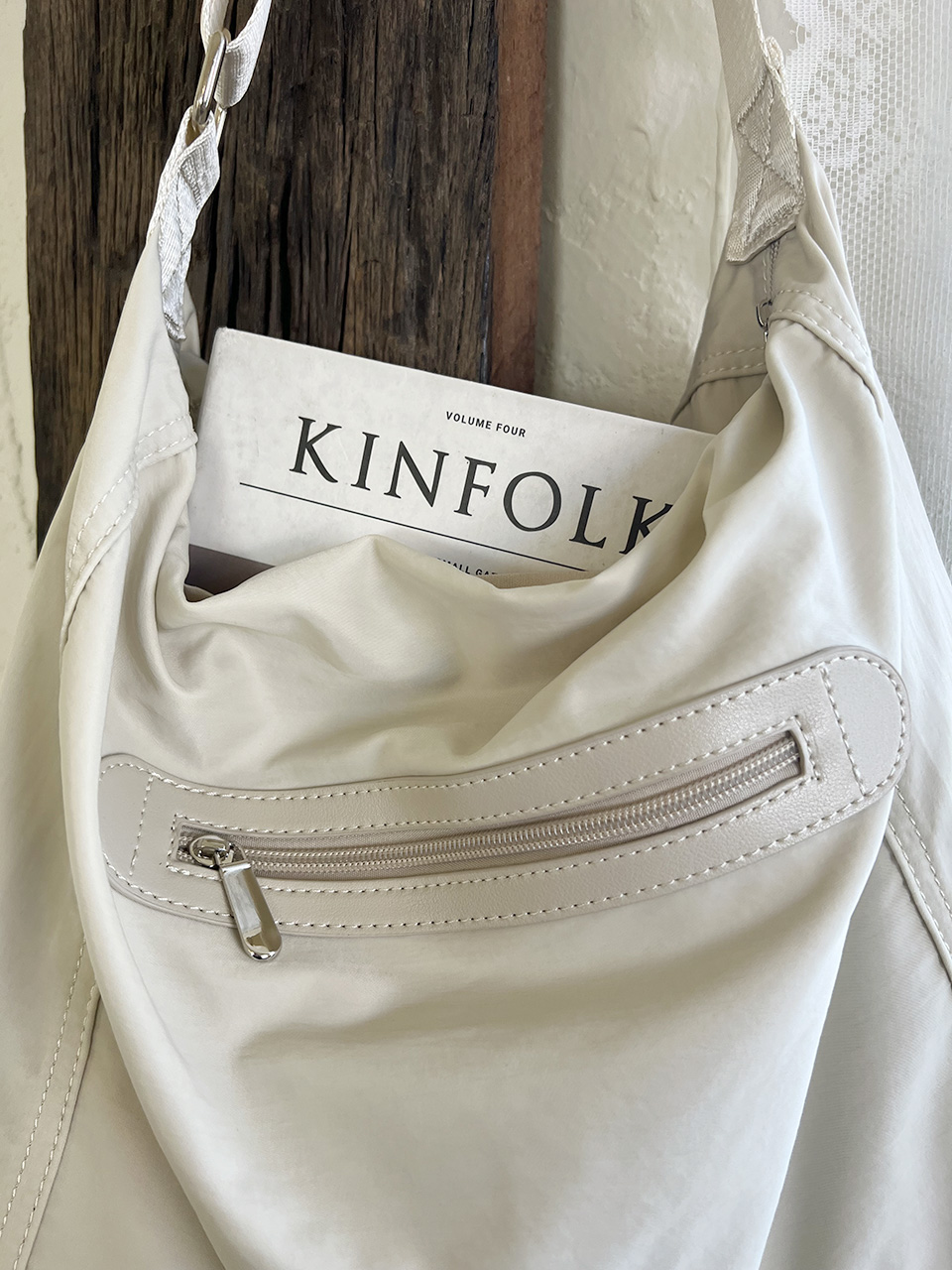 Nylon Zipper Big Cloth Eco Bag (4 colors)