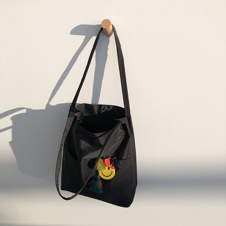 Button 2-pocket plain eco bag