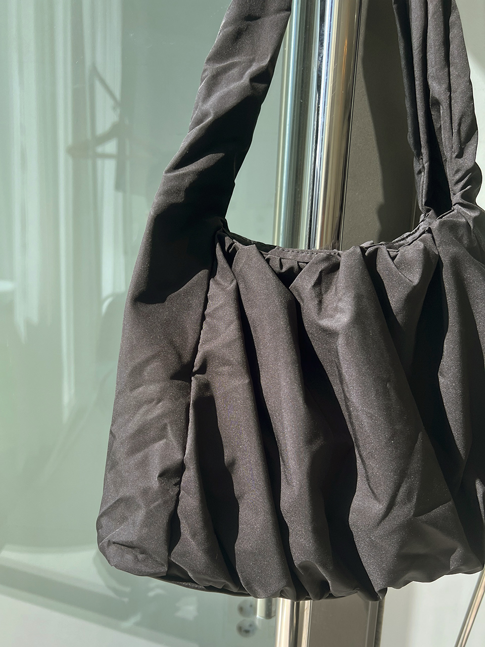 Shirring Daily Nylon Shoulder Bag