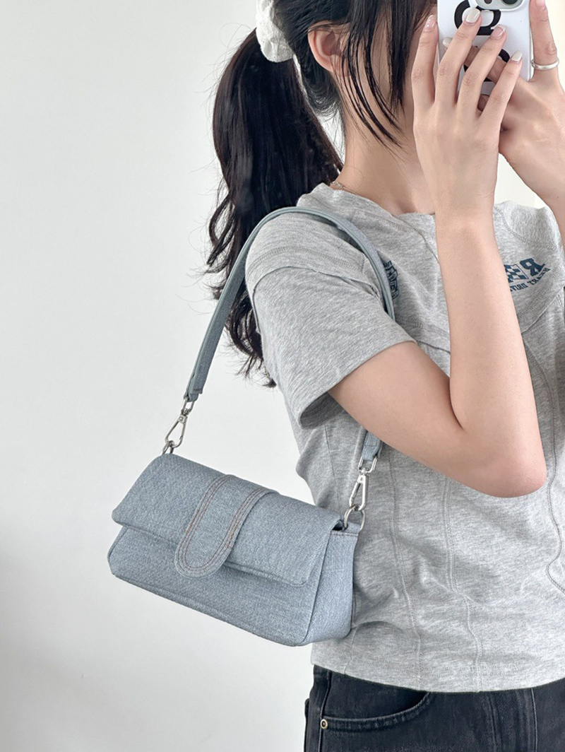 Denim Leather Mini Tote Bag (3 colors)