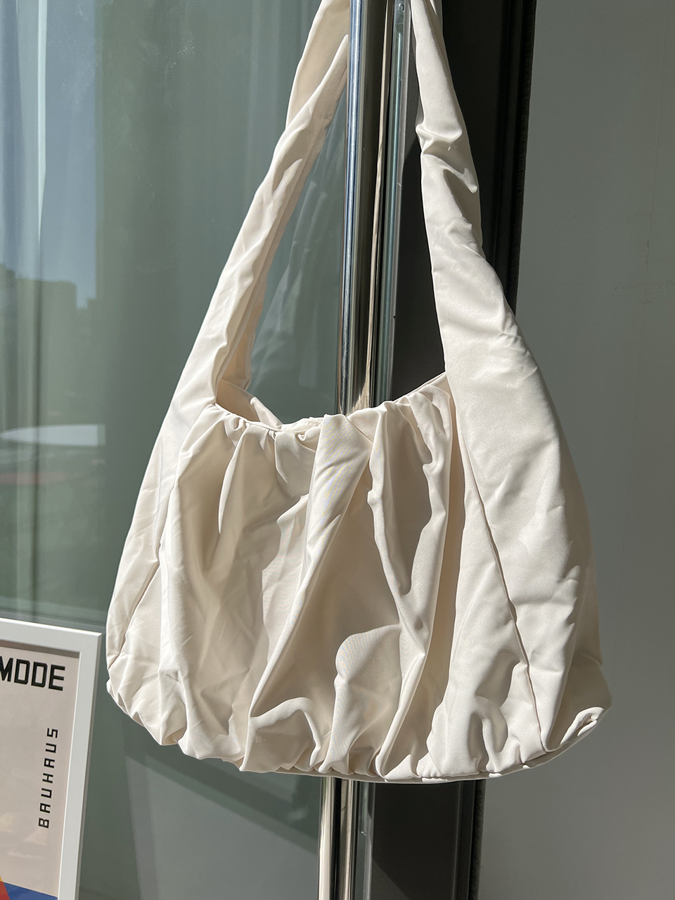 Shirring Daily Nylon Shoulder Bag