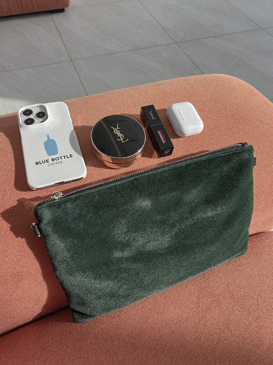 Suede fur pouch