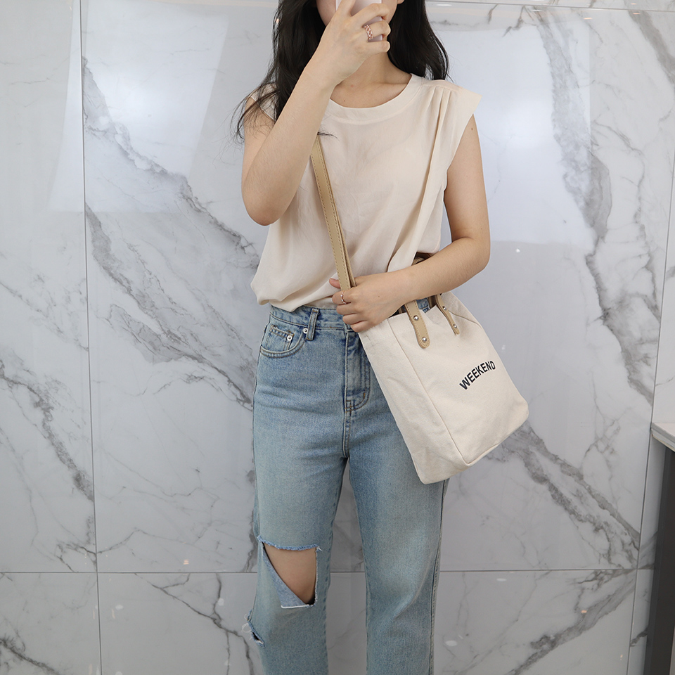 Canvas Lettering 2-Way Bag