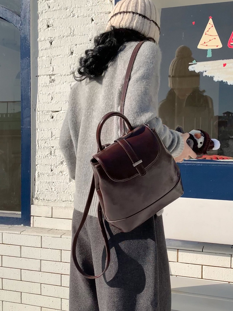 Crack Classic Leather Mini Backpack