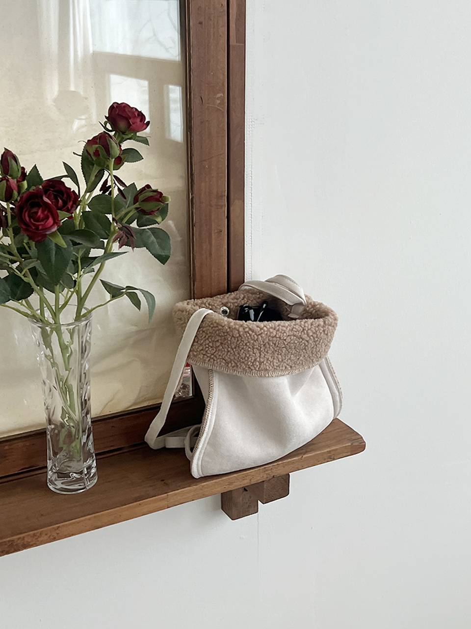 Fluffy fur suede mini bag