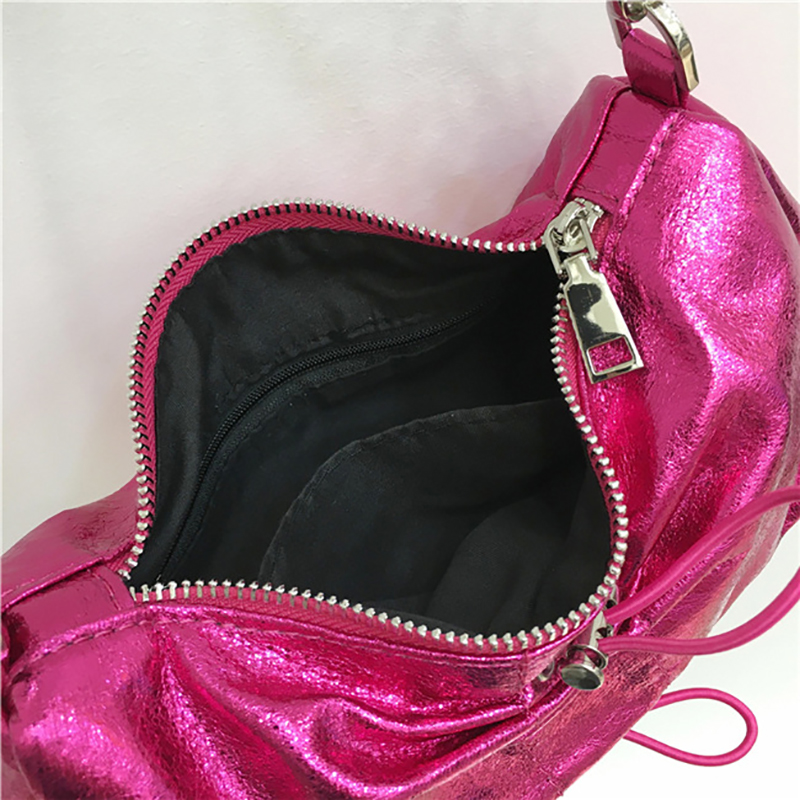 Monroe Cross Shirring Silver Mini Chain Bag