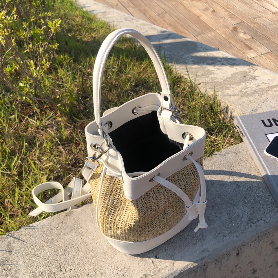 Rattan Mini 2-Way Bucket Bag