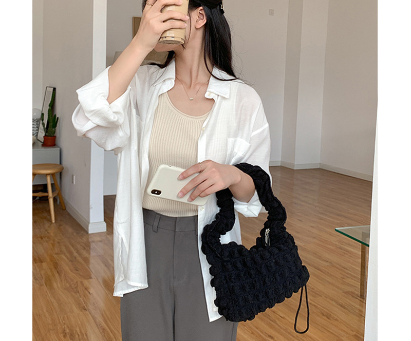Bubble Shirring Quilted Mini Shoulder Bag