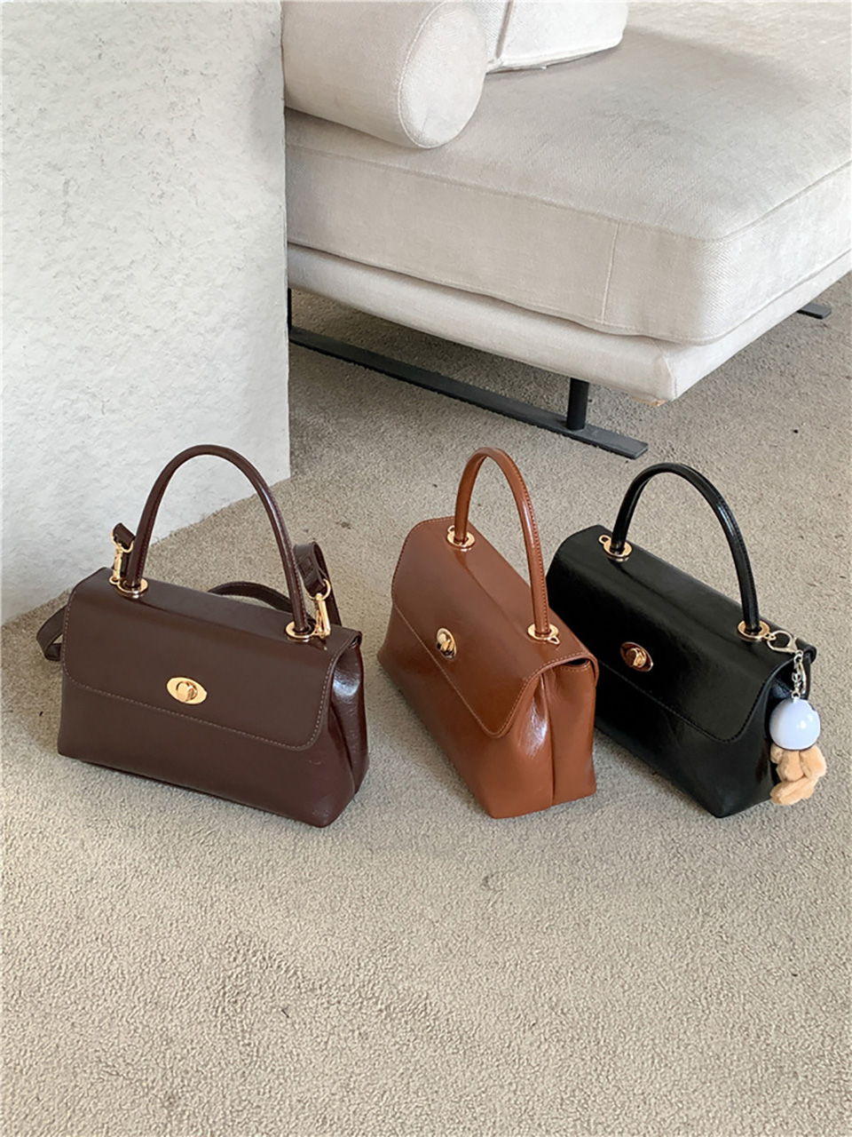 Square buckle tote bag (6 colors)