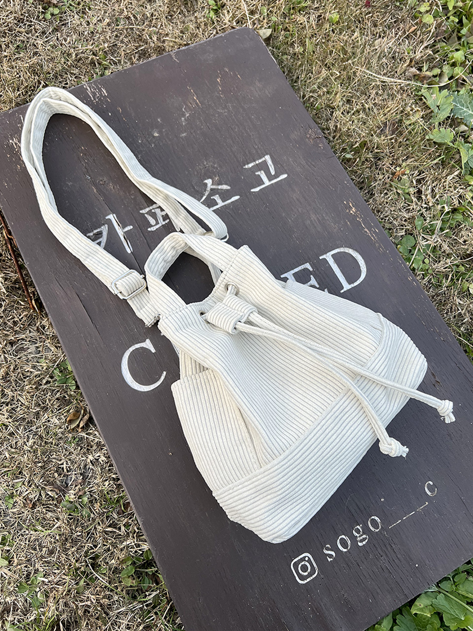 Corduroy Mini Bucket Bag, Bucket Cloth Eco Bag (6 colors)