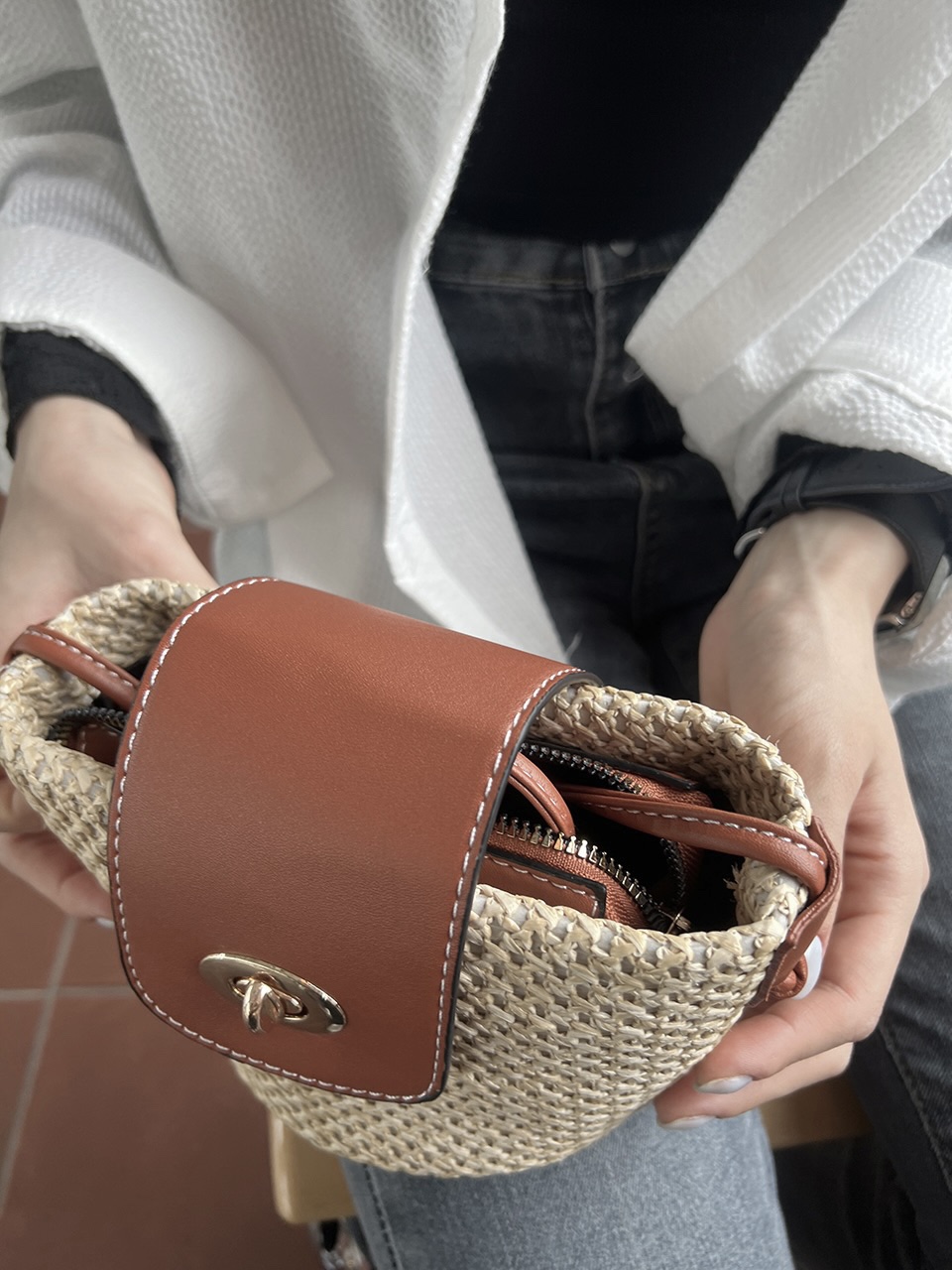 Medium Buckle Flap Mini Crossbody Bag (2 colors)