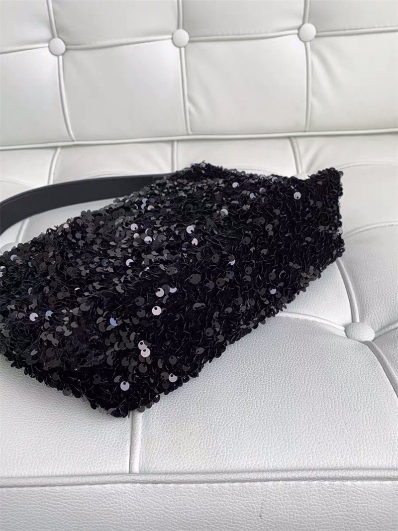 Sequin Zipper Mini Shoulder Bag (3 colors)