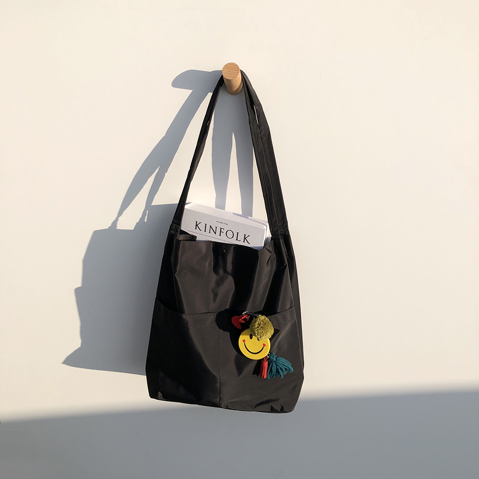 Button 2-pocket plain eco bag