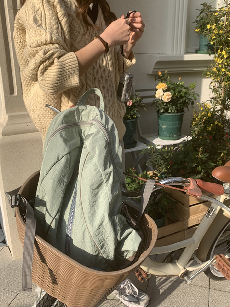 Shooting Embroidered String Pocket Nylon Backpack