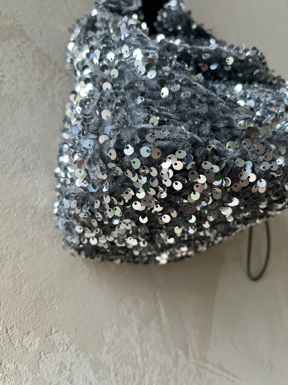 Bling Shirred Silver Mini Tote Bag