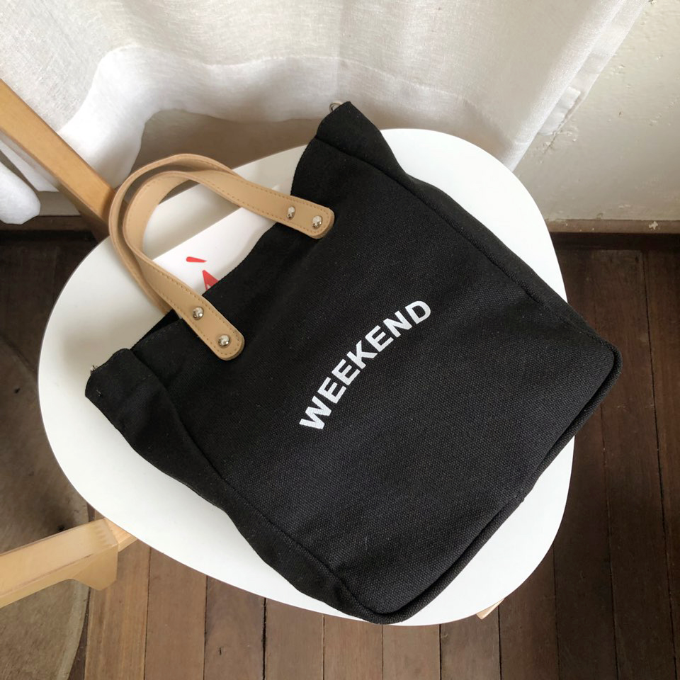 Canvas Lettering 2-Way Bag