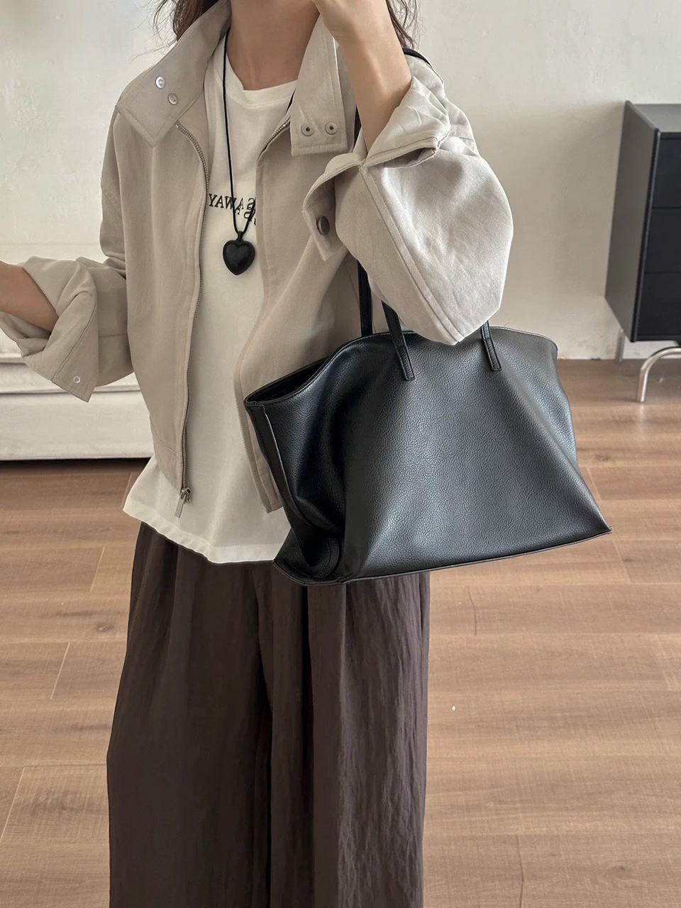 Suede Classic Leather Big Tote Bag/Shoulder Bag