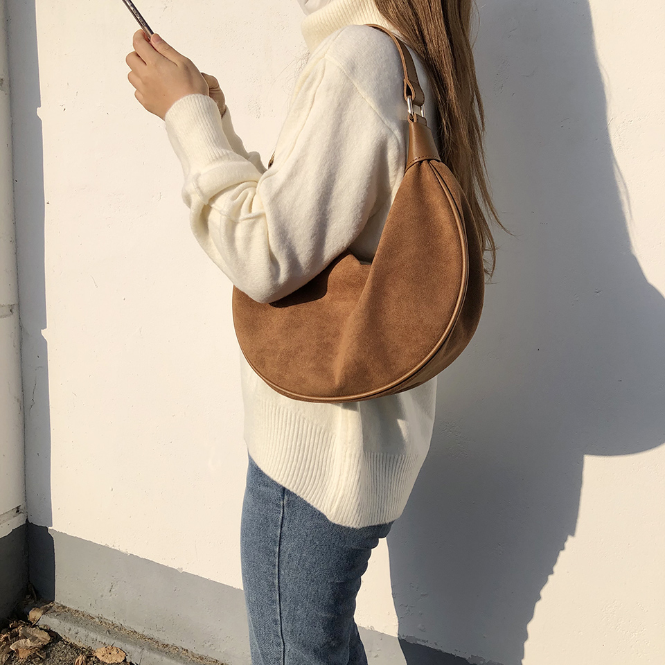 Suede shoulder bag