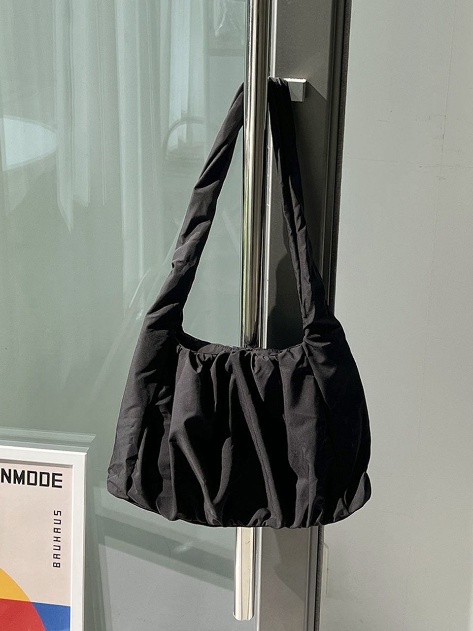 Shirring Daily Nylon Shoulder Bag