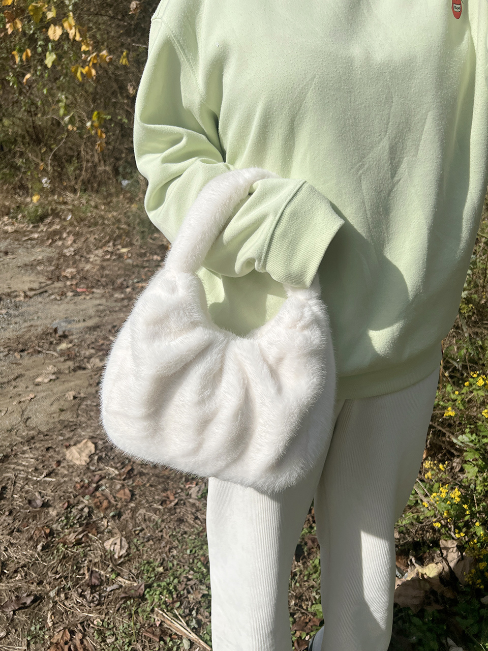 Eldon Shirred Fur Tote Bag