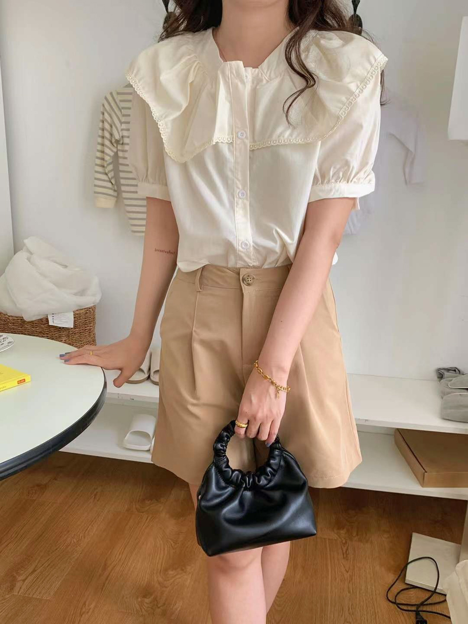 Andaz Shirred Mini Flame Chain Bag
