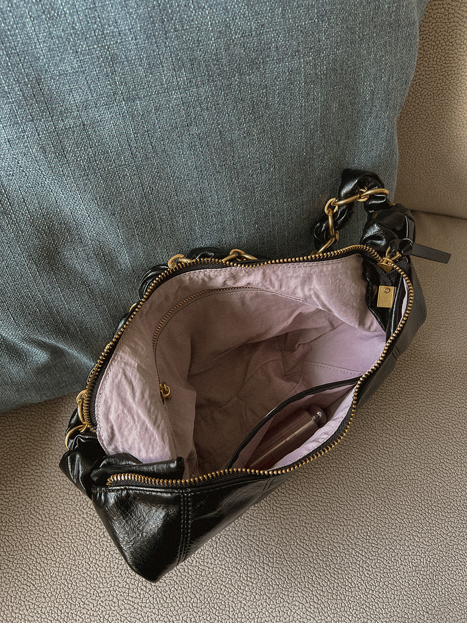 Sorbet Leather Pastel Hobo Shoulder Bag